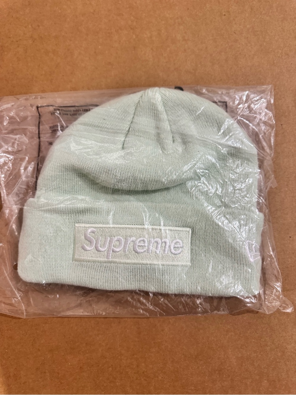 Supreme Light Mint Box Logo Cuffed Beanie